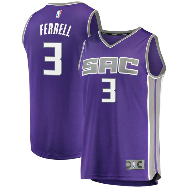 Camiseta baloncesto Yogi Ferrell 3 Icon Edition Púrpura Sacramento Kings Hombre