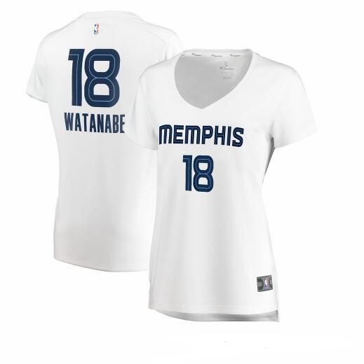 Camiseta baloncesto Yuta Watanabe 18 association edition Blanco Memphis Grizzlies Mujer