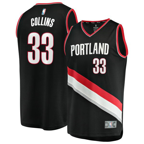 Camiseta baloncesto Zach Collins 33 Icon Edition Negro Portland Trail Blazers Nino