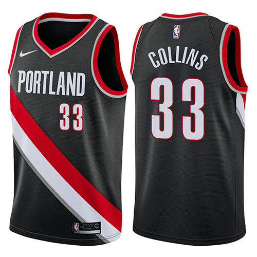 Camiseta baloncesto Zach Collins 33 Swingman Icon 2017-18 Negro Portland Trail Blazers Hombre