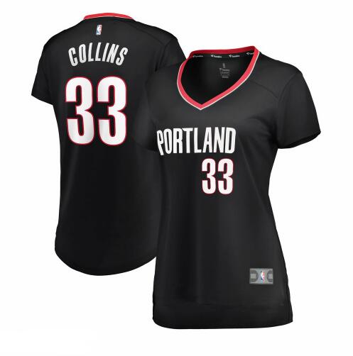 Camiseta baloncesto Zach Collins 33 icon edition Negro Portland Trail Blazers Mujer
