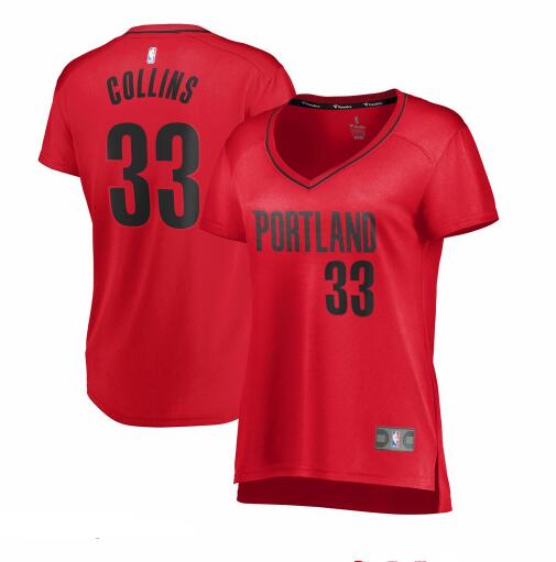 Camiseta baloncesto Zach Collins 33 statement edition Rojo Portland Trail Blazers Mujer