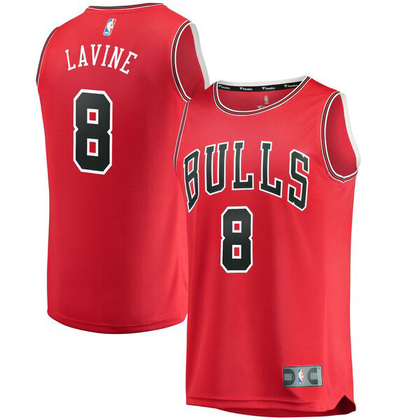 Camiseta baloncesto Zach LaVine 8 2019 Rojo Chicago Bulls Hombre