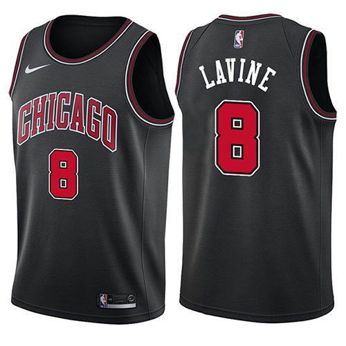 Camiseta baloncesto Zach Lavine 8 Statement 2017-18 Negro Chicago Bulls Hombre