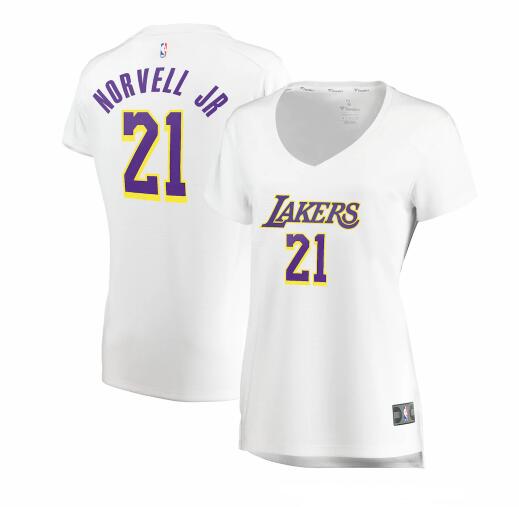 Camiseta baloncesto Zach Norvell 21 association edition Blanco Los Angeles Lakers Mujer