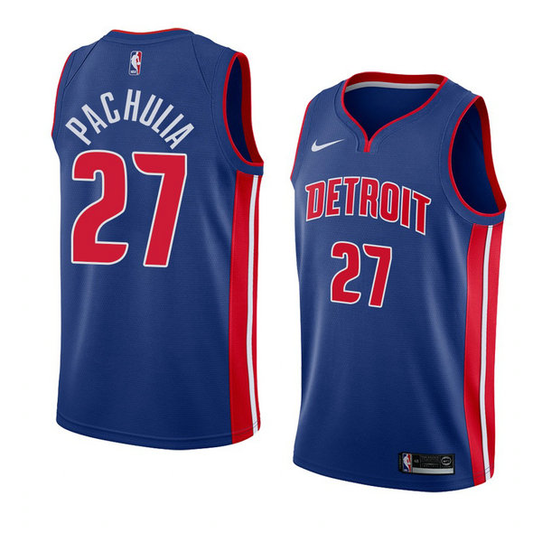 Camiseta baloncesto Zaza Pachulia 27 Icon 2018 Azul Detroit Pistons Hombre