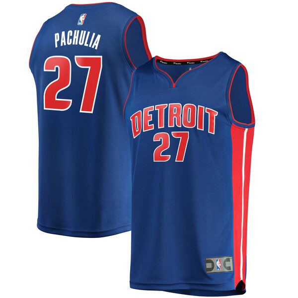 Camiseta baloncesto Zaza Pachulia 27 Icon Edition Azul Detroit Pistons Hombre