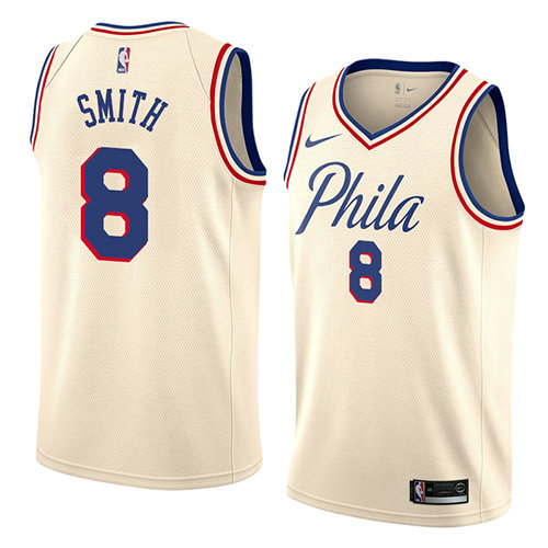 Camiseta baloncesto Zhaire Smith 8 Ciudad 2018 Crema Philadelphia 76ers Hombre