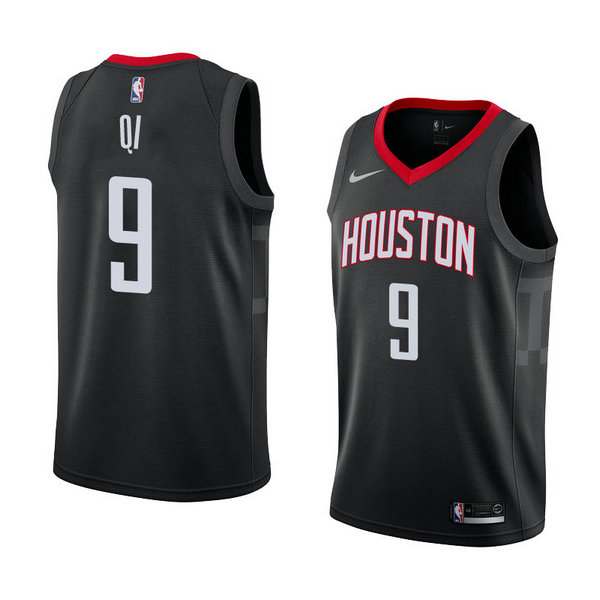 Camiseta baloncesto Zhou Qi 9 Statement 2018 Negro Houston Rockets Hombre