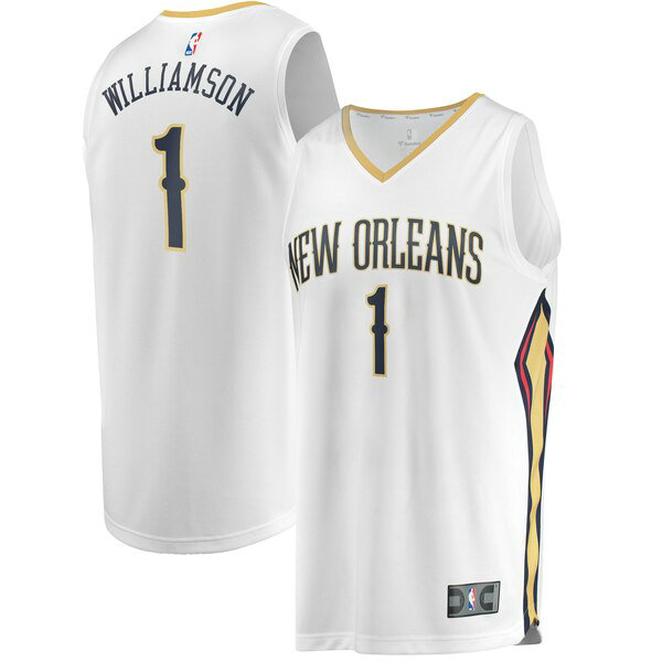 Camiseta baloncesto Zion Williamson 1 Association Edition Blanco New Orleans Pelicans Hombre