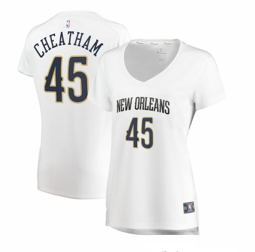Camiseta baloncesto Zylan Cheatham 45 association edition Blanco New Orleans Pelicans Mujer