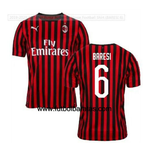 Camiseta BARESI 6 del Ac Milan 2019-2020 Primera Equipacion