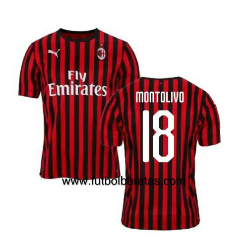 Camiseta MONTOLIVO 18 del Ac Milan 2019-2020 Primera Equipacion