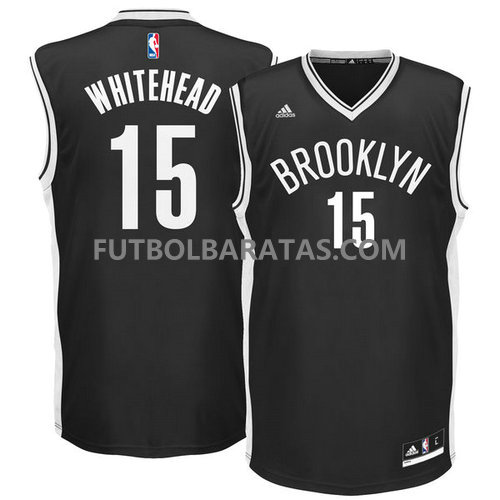 Camiseta numero 15 Whitehead brooklyn nets 2017 negro