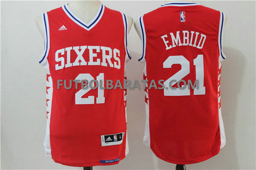 Camisetas Emabiid 21 Sixers philadelphia 76ers 2017 roja