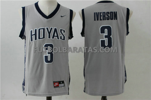 Camisetas Hoyas Iverson 3 philadelphia 76ers 2017 gris