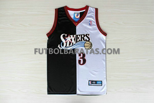 Camisetas Iverson 3 Sixers philadelphia 76ers 2017 Classico negro