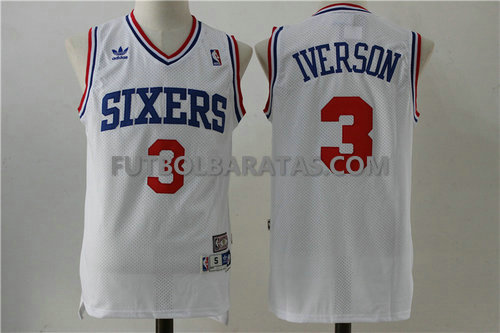 Camisetas Iverson 3 Sixers philadelphia 76ers 2017 blanc