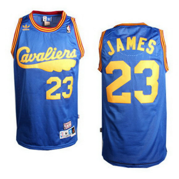 Camisetas LeBron James 23 Retro Cleveland Cavaliers Azul