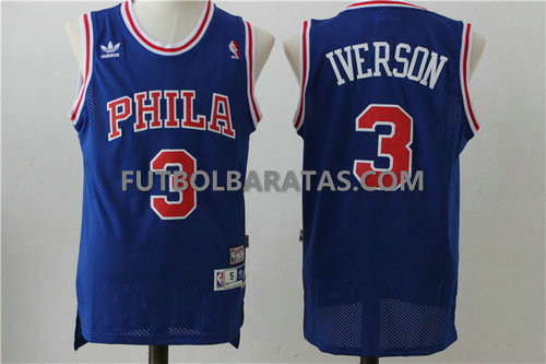 Camisetas Phila Iverson 3 philadelphia 76ers 2017 azul