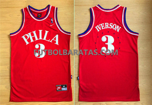 Camisetas Phila Iverson 3 philadelphia 76ers 2017 roja