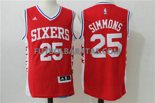 Camisetas Simmons 25 Sixers philadelphia 76ers 2017 roja