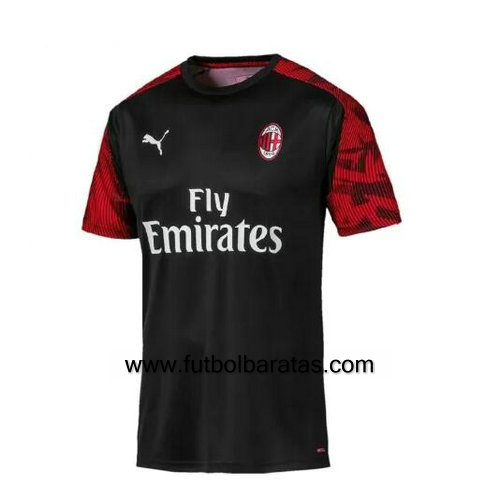 Negro Camiseta del Ac Milan 2019-2020 Equipacion