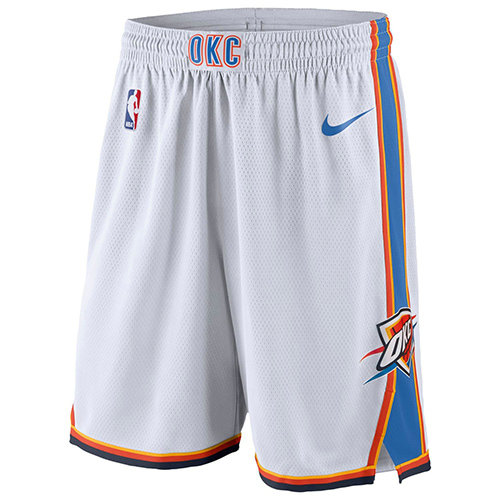 Pantalones Cortos baloncesto 2017-18 Blanco Oklahoma City Thunder Hombre