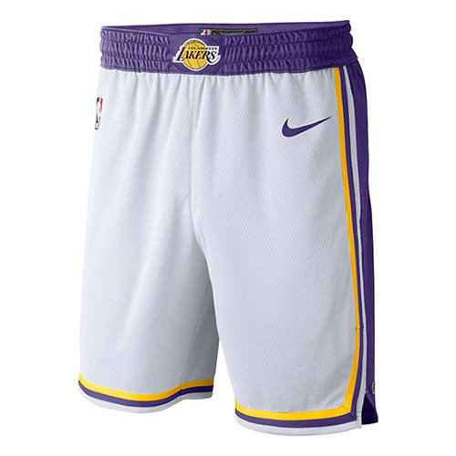 Pantalones Cortos baloncesto Association 2018-19 Blanco Los Angeles Lakers Hombre