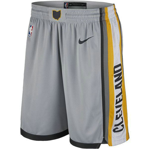 Pantalones Cortos baloncesto Ciudad 2017-18 Gris Cleveland Cavaliers Hombre