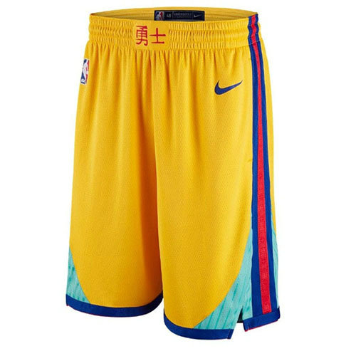 Pantalones Cortos baloncesto Ciudad Amarillo Golden State Warriors Hombre