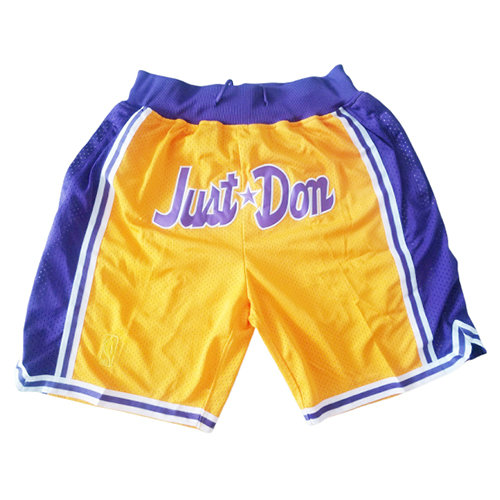 Pantalones Cortos baloncesto Just don Amarillo Los Angeles Lakers Hombre