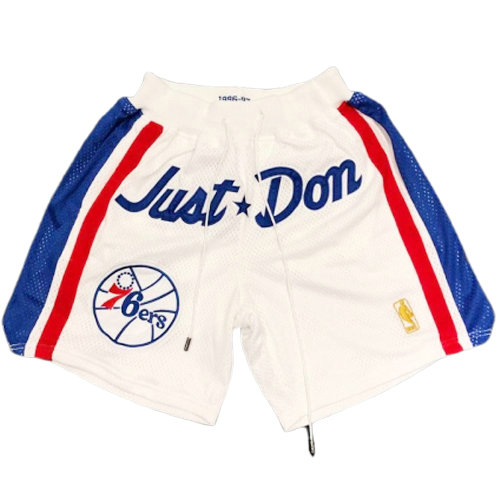 Pantalones Cortos baloncesto Just don Blanco Philadelphia 76ers Hombre