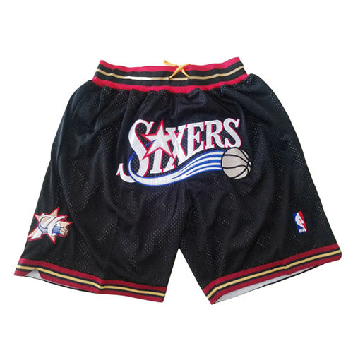 Pantalones Cortos baloncesto Just don Negro Philadelphia 76ers Hombre