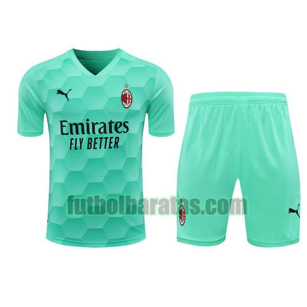 camiseta+pantalones cortos ac milan 2021 verde portero