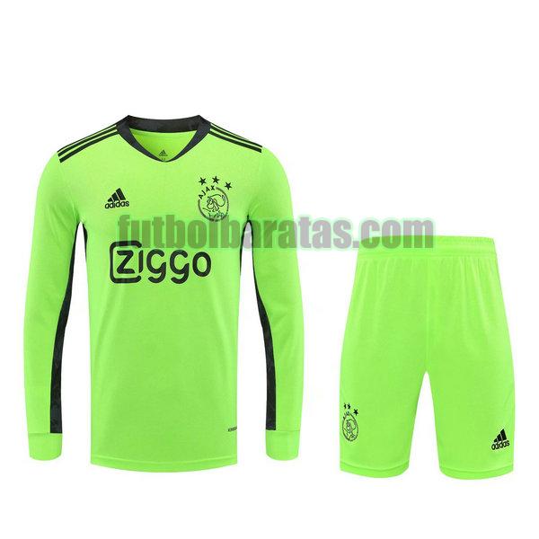 camiseta+pantalones cortos ajax 2021 verde portero ml