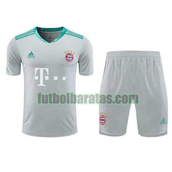 camiseta+pantalones cortos bayern de múnich 2021 gris portero