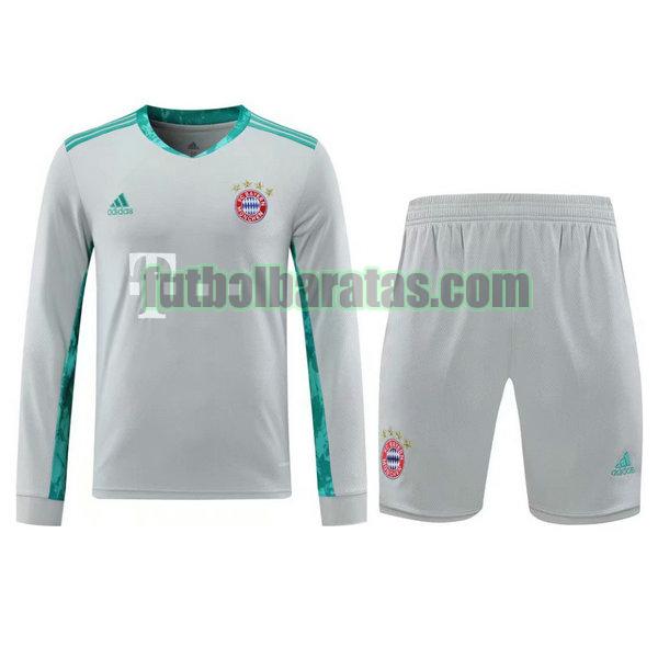 camiseta+pantalones cortos bayern de múnich 2021 gris portero ml