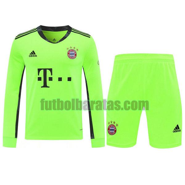 camiseta+pantalones cortos bayern de múnich 2021 verde portero ml