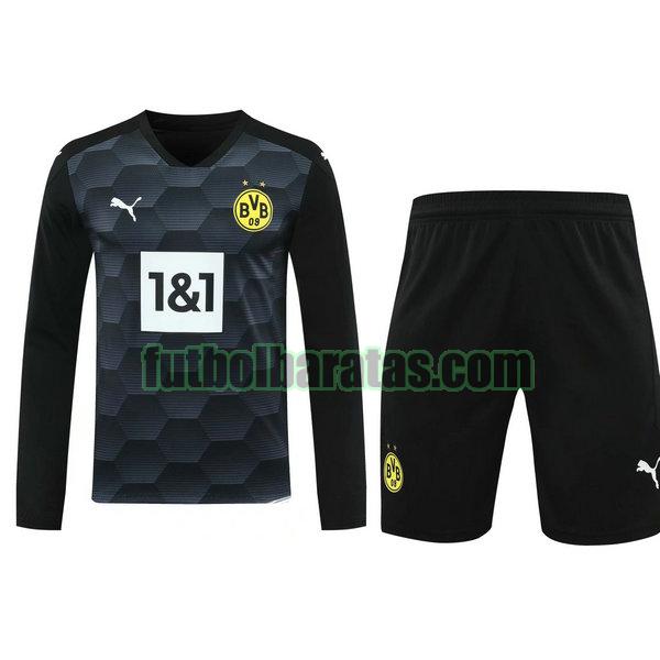 camiseta+pantalones cortos borussia dortmund 2021 negro portero ml