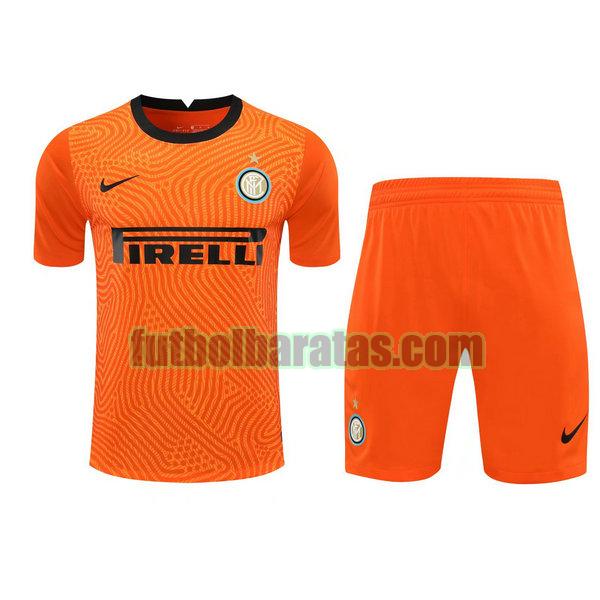 camiseta+pantalones cortos inter milan 2021 naranja portero