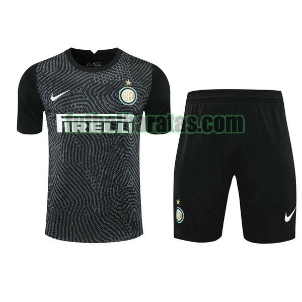 camiseta+pantalones cortos inter milan 2021 negro portero