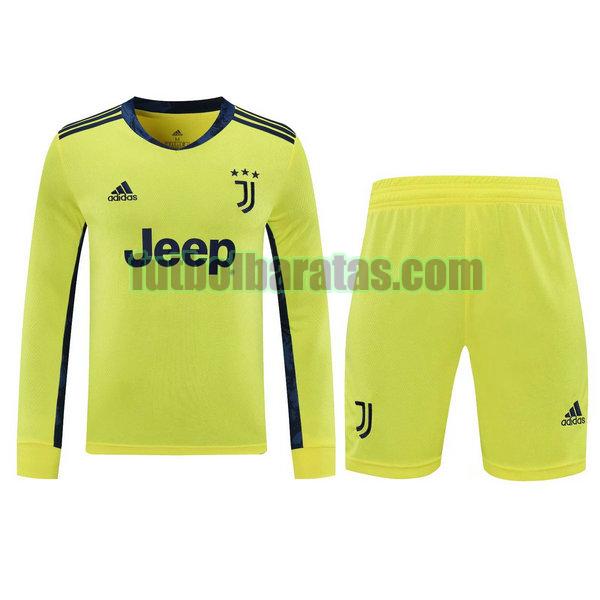 camiseta+pantalones cortos juventus 2021 amarillo portero ml