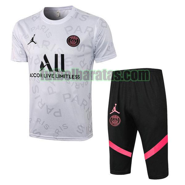 camiseta+pantalones cortos paris saint germain 2021 2022 blanco conjunto