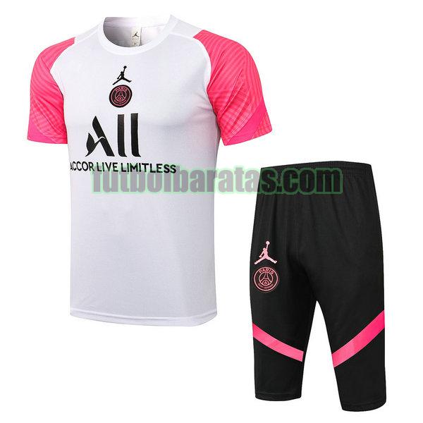 camiseta+pantalones cortos paris saint germain 2021 22 blanco conjunto