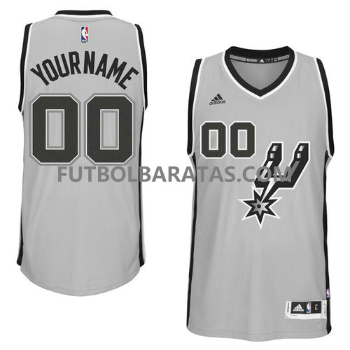 camiseta 00 san antonio spurs 2017 gris personalizar