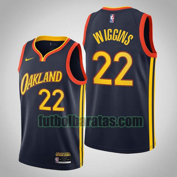 camiseta 2020 2021 andrew wiggins 22 golden state warriors azul hombre