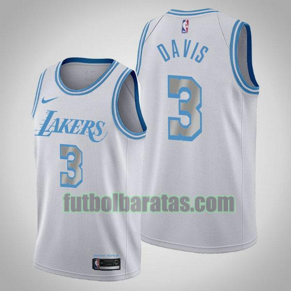 camiseta 2020 2021 anthony davis 3 los angeles lakers blanco hombre