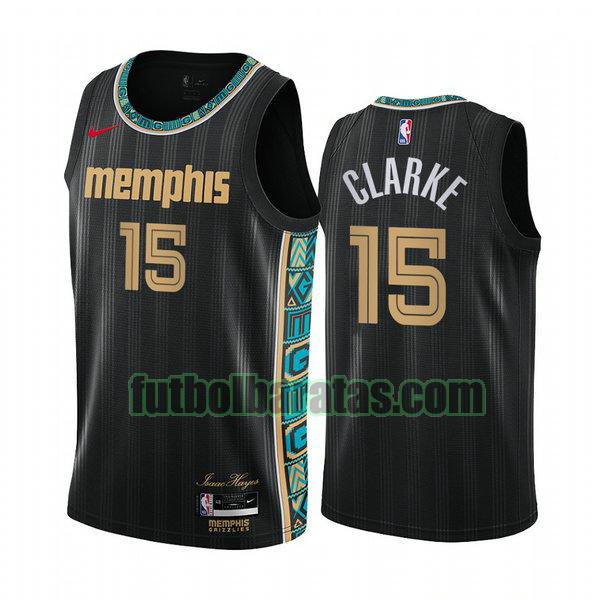 camiseta 2020 2021 brandon clarke 15 memphis grizzlies negro hombre