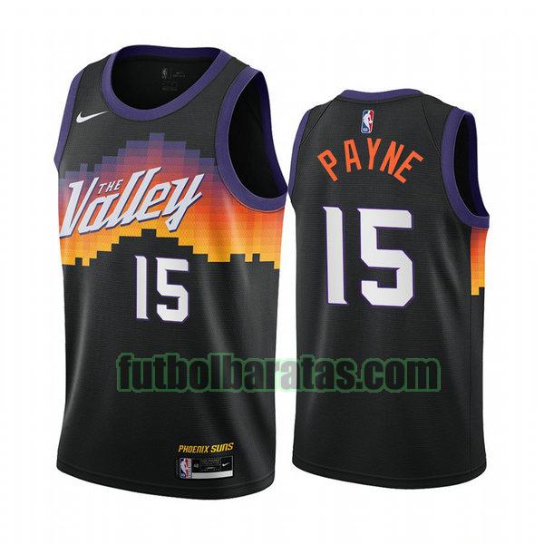 camiseta 2020 2021 cameron payne 15 phoenix suns negro hombre